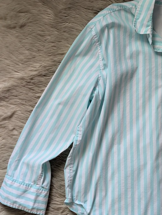 EUC AYR The Deep End Button Down Shirt in Teal Wasabi - Picture 5 of 16